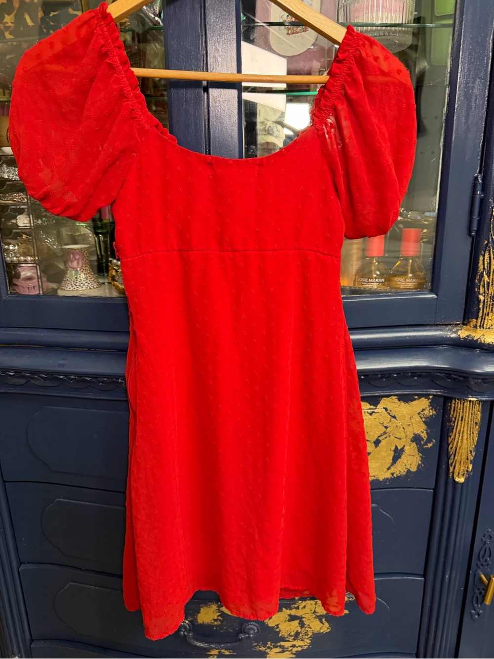 Rewind junior (women ) size XS Red Puff Sleeve Mini Dress -